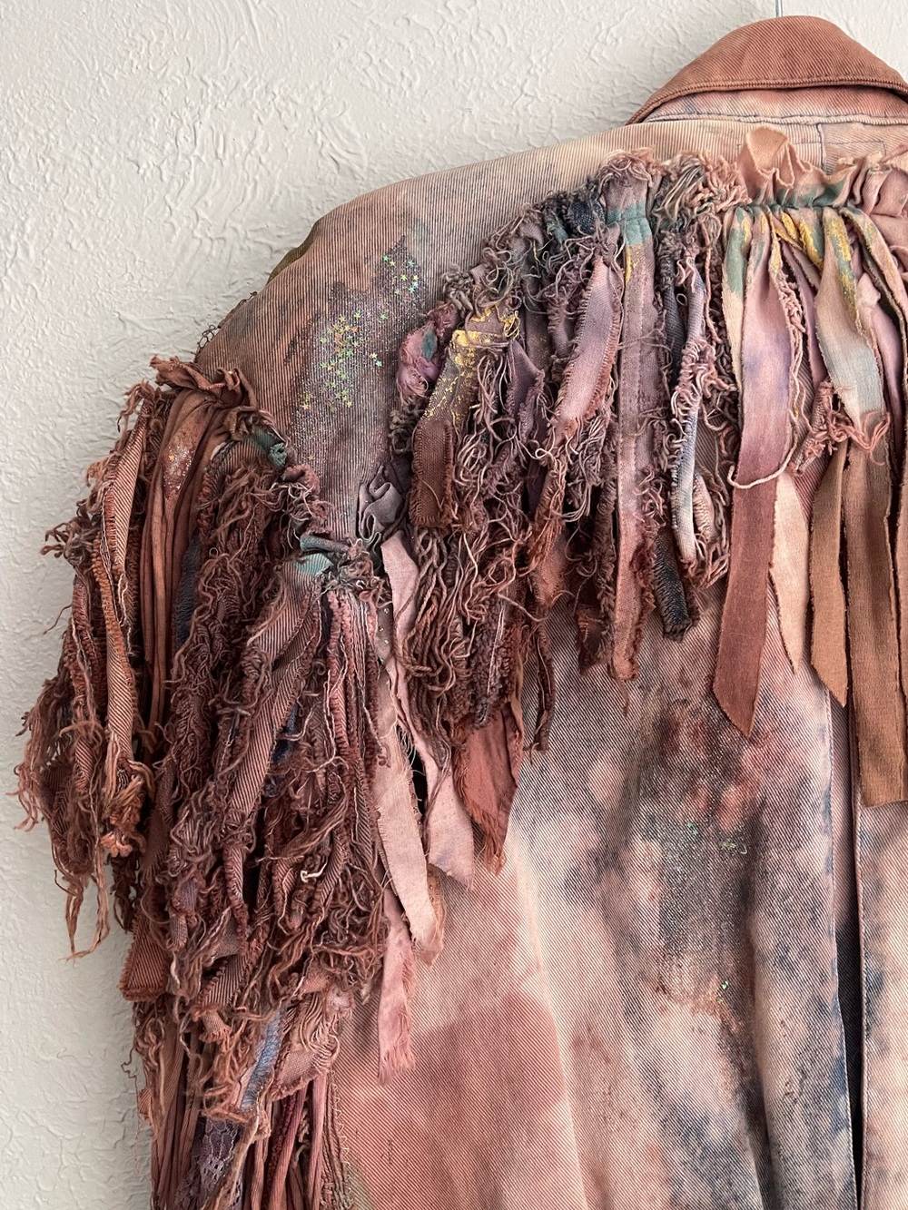 Vintage S.B.I. Embellished Wearable Art Vest 100% Cotton Fringed Boho Patchwork - Picture 6 of 8